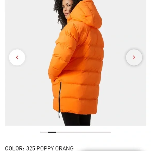 Perfect Condition Helly Hansen Aspire Puffy Parka - Poppy Orange - Picture 3 of 9